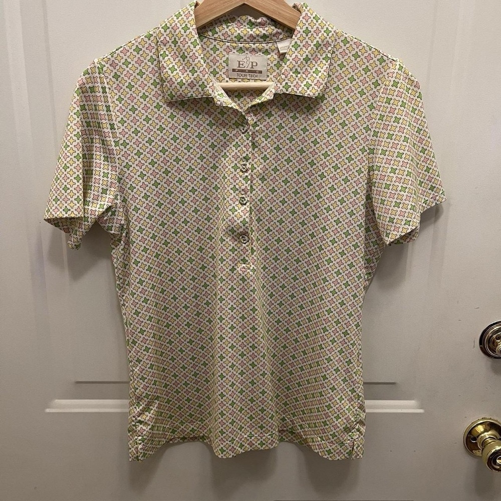 Green and Pink Patterned Casual Shirt